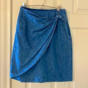 Vintage wrap denim skirt
